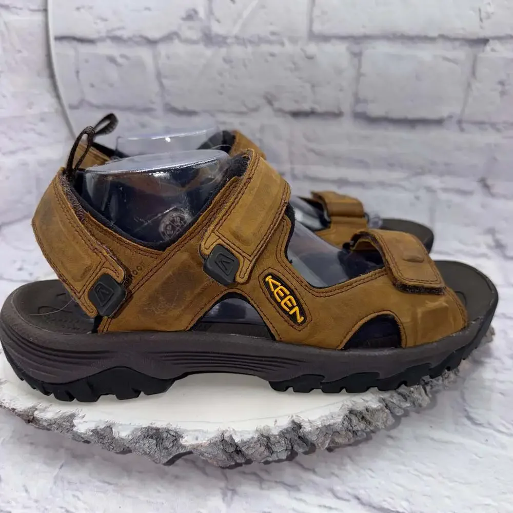 Keen Targhee III Sandals Mens 10 Brown Open Toe Trail Hiking Waterproof Leather